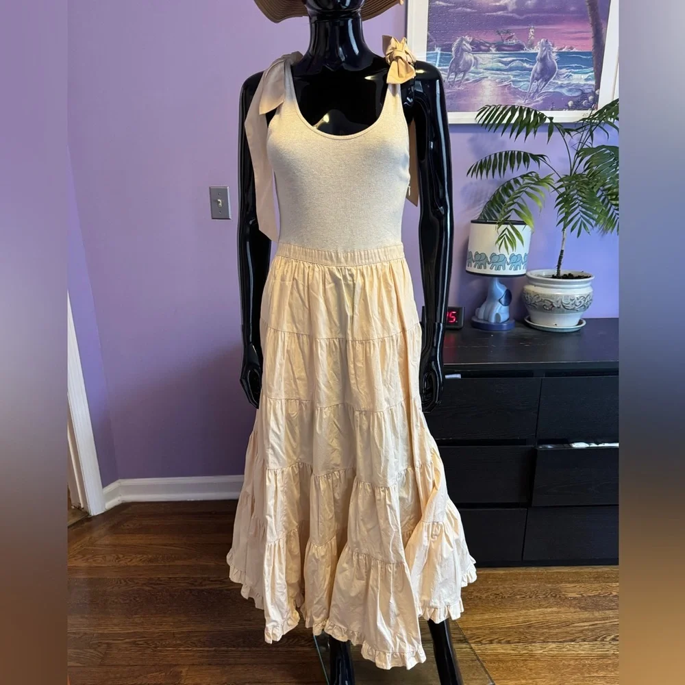 Ulla Johnson Tiered Elegant Cream Ivory Tiered Skirt - Picture 9 of 14
